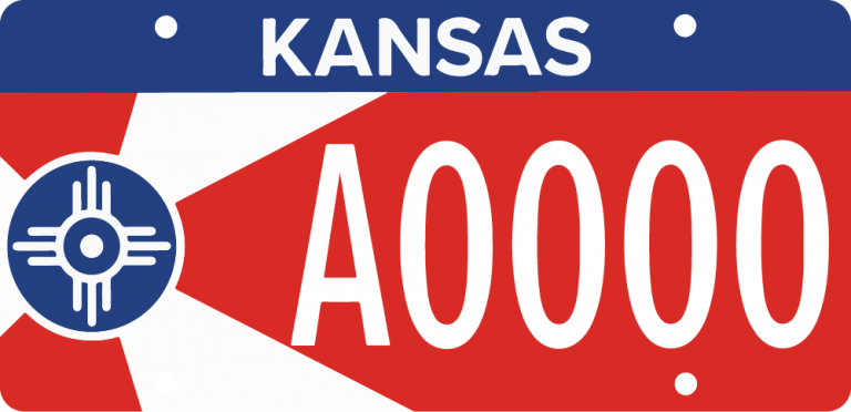 Sample Wichita Flag Tag license plate.